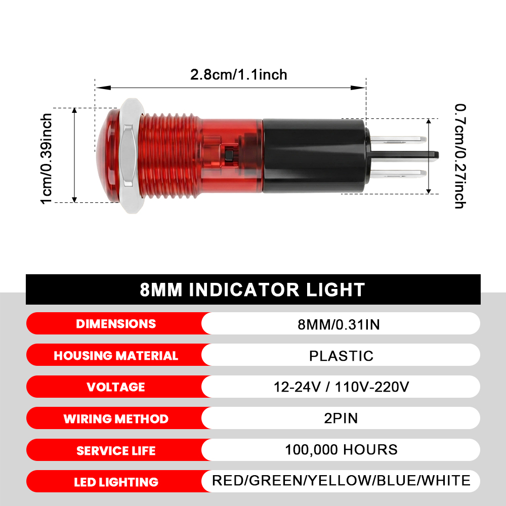 FILN 20PCS 8mm LED Indicator L - Panel Line Marker ulasan dan harga