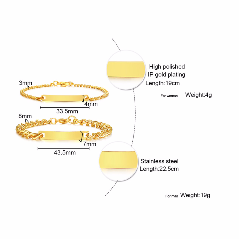 Plate Id Tag Bar Bracelet Cuba - Model Kit Quick ulasan dan harga