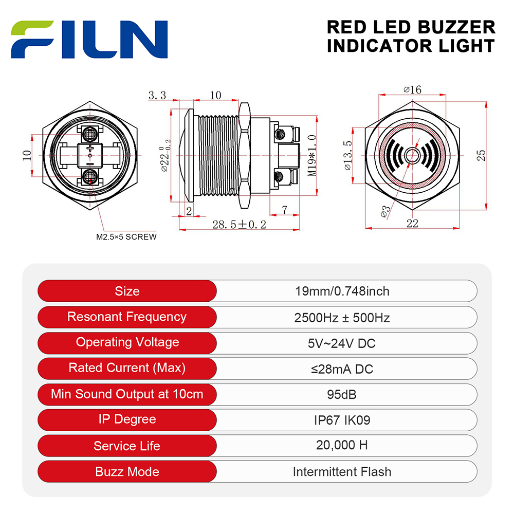 FILN 2PCS 19MM Metal LED Buzze - Panel Line Marker ulasan dan harga